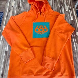 686 Men's Orange Water Resistant Hoodie XL